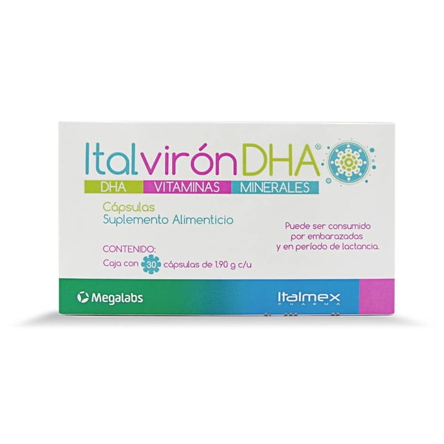 Suplemento alimenticio Italvirón DHA 30 cápsulas de 1.90 g c/u