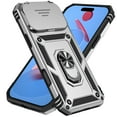 thumbnail image 4 of for iPhone 17 Pro Max Rugged Phone Case with Sliding Camera Cover, Kickstand TPU Bumper Drop Proof Durable Military Grade Protective Case Cover for iPhone 17 Pro Max, Silver, 4 of 9