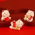 thumbnail image 5 of Home Decor Car Decor Crafts Creative Resin Miniature Decoration Micro Landscape Fortune Cat Mini Lucky Cat Ornaments 2(SPRING COUPLETS), 5 of 6