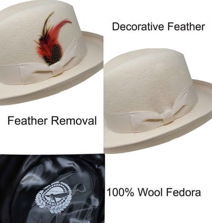Different Touch Men's 100% Wool Felt Homburg Style Godfather Hats