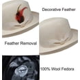 thumbnail image 3 of Different Touch Men's 100% Wool Felt Homburg Style Godfather Hats, 3 of 5