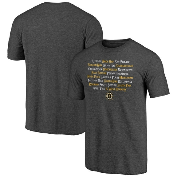 Men's Charcoal Boston Bruins Shoot to Score Tri-Blend T-Shirt