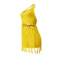 thumbnail image 3 of Franhais Women Swimsuit Cover-ups,Knitted Solid Color Sheer Tassels with High Waist Shorts Beachwear, 3 of 5