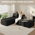 thumbnail image 6 of EROMMY Convertible Boneless Couch, 4 in 1 Flexible Cloud Couch Sectional Sofa with Adjustable Chaise & Deep Seat, Upholstered Modular Boneless Couches for Living Room, with 2 Pillows, No Assembly, 6 of 9