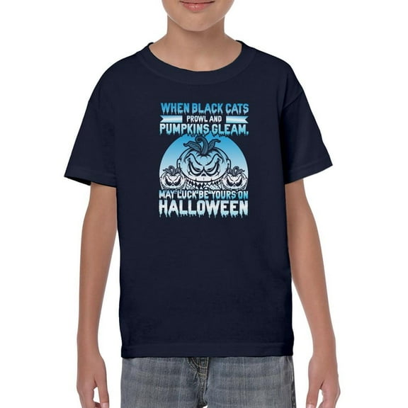 May Luck Be Yours On Halloween T-Shirt Juniors -Image by Shutterstock,  Large