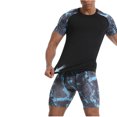 thumbnail image 4 of VBTAPA Men Compression Workout Set 2 PCS Quick Dry T Shirt and Shorts Gym Athletic Basketball Training Base Layer Set Black S, 4 of 6