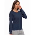 thumbnail image 5 of Women's Crew Neck Button Down Long Sleeve Cardigan Sweater, 5 of 6