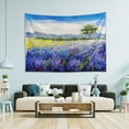 thumbnail image 2 of FREEAMG Oil Painting Lavender Field Tapestries Wall Hanging Bedding Tapestry Aesthetic Tapestries for Bedroom Living Room Dorm Home Wall Decor 60" x 51" Horizontal, 2 of 7