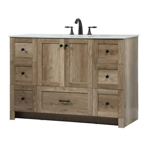 48 inch single bathroom vanity in natural oak