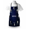 thumbnail image 4 of Half Moon Apron, Phases of Crescent Astronomy Science Pattern, Unisex Kitchen Bib with Adjustable Neck for Cooking Gardening, Adult Size, Violet Blue Tan, by Ambesonne, 4 of 4