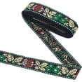 thumbnail image 3 of 5.5 Yard Embroidery Jacquard Trim 1.3 inch Vintage Woven Ribbon Black Floral with Leaves Woven Lace Ribbon Fabric Vintage Jacquard Ribbon Trim by The Yard for Clothing Bags Hats, 3 of 9