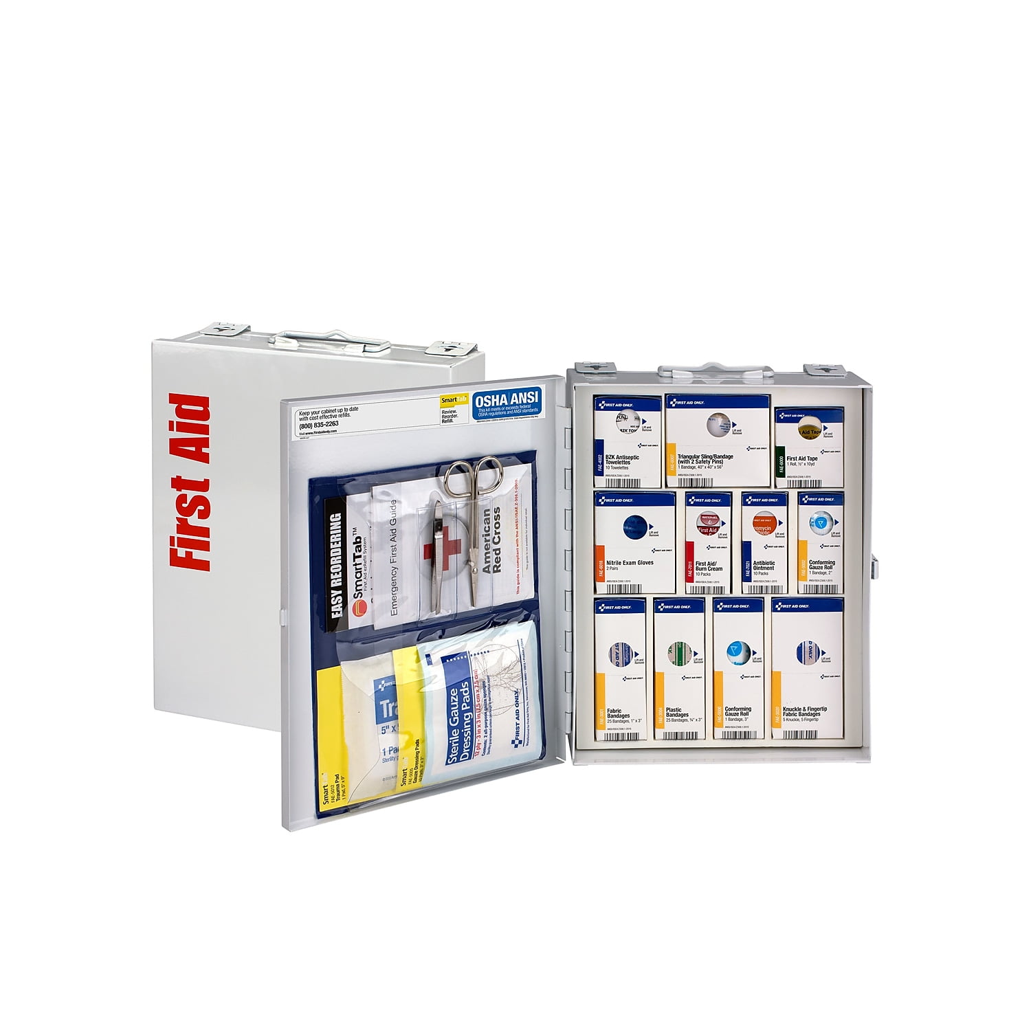 First Aid Only 1050-FAE-0103 Medium First Aid Kit, OSHA Compliant, Metal Case, 112 Pieces