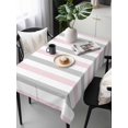 thumbnail image 6 of Pink Grey Striped Table Cloth, Geometric Vertical Stripes Minimalist Waterproof Tablecloth for Rectangle Tables, Reusable Washable Fabric Table Cover for Restaurant Kitchen Dining Tables 60"x120", 6 of 6
