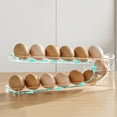 thumbnail image 4 of 3-Tier Automatic Rolling Egg Dispenser for Refrigerator | Space-Saving Kitchen Organizer | Holds 16 Eggs | Double-Layer Rolling Tray with Safety Rails, 4 of 5