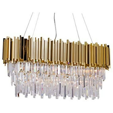 Bethel International Chandelier Gold Metal & Crystal