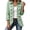 Green, variant on Gingham Jackets for Women Ruffle Open Front Double Breasted Collared Long Sleeve Lined Light Layer with a Tank for Cool Fall Days