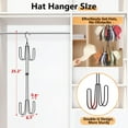 thumbnail image 3 of Yooshoverk 2-Tier Hat Organizer Rack - Heavy Duty Stainless Steel Closet Storage for 40-60 Caps, Space Saving Foldable Design with 10lb/Hook Weight Capacity for Living Room & Bedroom, 3 of 7