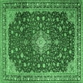 thumbnail image 1 of Ahgly Company Indoor Square Medallion Emerald Green Traditional Area Rugs, 3' Square, 1 of 4