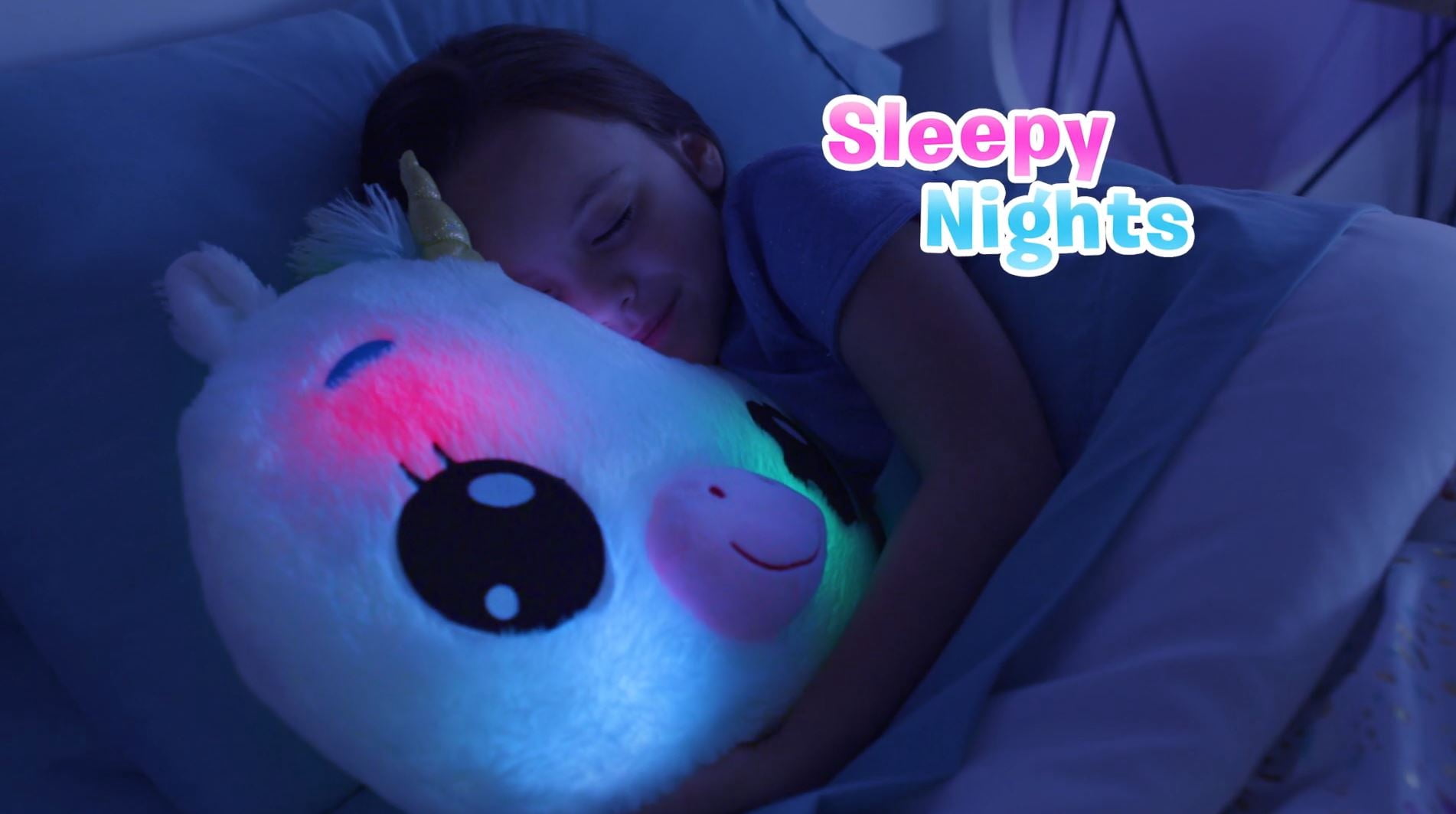 Lullabrites Unicorn Pillow Lights up and Sings Lullabies