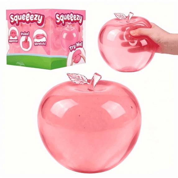 Apple Squishy,Pink Apple Squishies Stress - Realistic Slow Rising Fruit Fidget for Stress Relief & Anxiety Relaxation