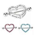 thumbnail image 2 of WBQF Heart Shaped Nipple Nipple Ring Steel BarBeIl Piercing Jewelry Beach S_H4-1pc-Pink, 2 of 6