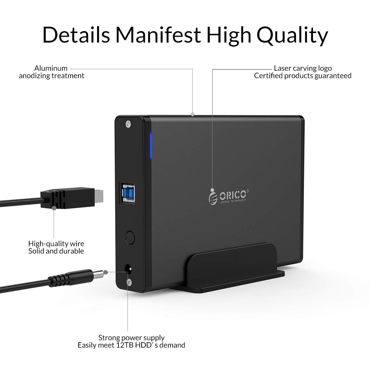 3.5 External Hard Drive Enclosure USB3.0 to SATA Aluminum Hard