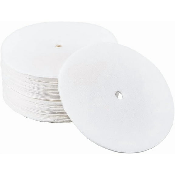200Pcs Percolator Coffee Filters Disc Coffee Filters Disposable Coffee Filters Paper Unbleached Flat Round White Mesh Replacement Paper Filter with Hole for Camping Coffee Pot Makers 3Inch