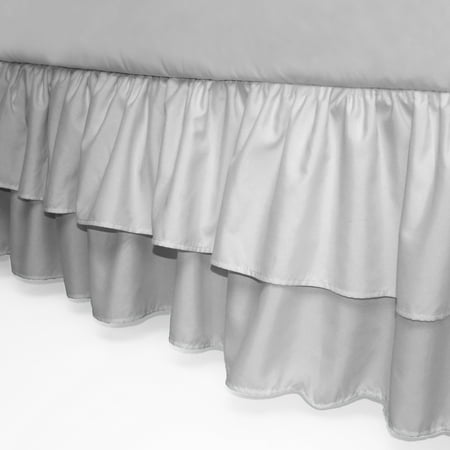 American Baby Company Double Layer Ruffled Crib Skirt, Grey, for Boys ...