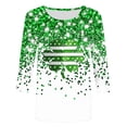 thumbnail image 5 of TaTaai Women Crew Neck 3/4 Sleeve St. Patrick's Day Green Print Loose Top Casual Fashion T-Shirt Ladies Spring Holiday Gathering Wear Lightweight Breathable Non-See-Through No Fading Top Gift, 5 of 5