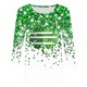 thumbnail image 5 of TaTaai Women Crew Neck 3/4 Sleeve St. Patrick's Day Green Print Loose Top Casual Fashion T-Shirt Ladies Spring Holiday Gathering Wear Lightweight Breathable Non-See-Through No Fading Top Gift, 5 of 5