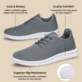 thumbnail image 2 of vibdiv Mens Walking Shoes Non Slip Running Shoes Slip on Lightweight Breathable Shoes Athletic Workout Gym Sneakers Grey Size 7, 2 of 6