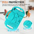 thumbnail image 3 of SUPNICE Kids Case for New iPad 10.2 Inch 2021/2020/2019 (9th/8th/7th Generation), Light Weight Shock Proof Handle Stand Shoulder Strap Kids Case for 2021/2020/2019 iPad 10.2, Turquoise, 3 of 9