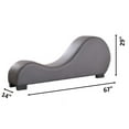thumbnail image 4 of Pemberly Row Yoga Chaise Lounge, Sofa Couch for Bedroom, Easy to Clean Faux Leather Chair, Grey, 4 of 6