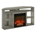 thumbnail image 3 of Furinno Jensen Corner TV Stand with Fireplace for TV up to 55 Inches, French Oak Grey, 3 of 6