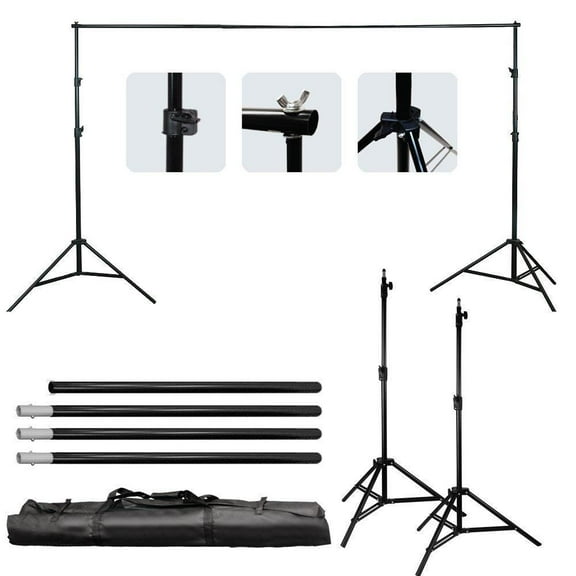 Ktaxon 10x6.5ft Adjustable Background Support Stand Photo Studio Backdrop Crossbar Set