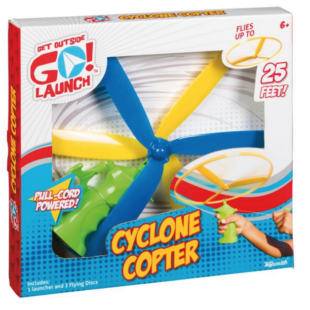 Cyclone Copter Flying Disc, Zip and Launch Toy, Disc Launcher Walmart