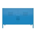 thumbnail image 3 of Novogratz Cache 2 Door Wide Metal Locker Accent Storage Cabinet, Bright Blue, 3 of 13