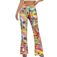 thumbnail image 4 of HAOTAGS Women's Yoga Pants,High Elastic Waist Butt - Lifting Printed Flare Trousers Yellow M, 4 of 8