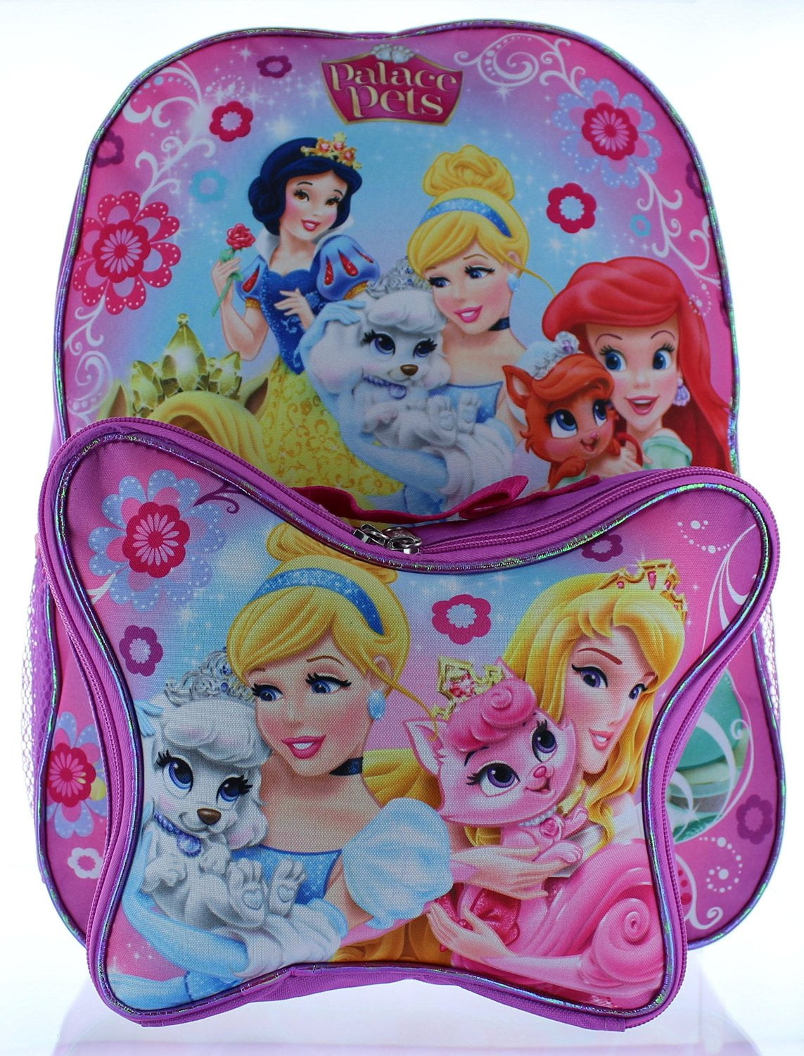 Backpack Disney Princes Palace Pets School Bag w/ Lunch Bag 053146