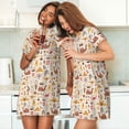 thumbnail image 4 of Fotbe UAE Travel1 Bata de Dormir para Mujer con Estampado, Camisón de Algodón de Manga Corta, Ropa de Dormir Casual, 4 of 6