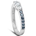 thumbnail image 2 of Pompeii 1/2 Ct Blue & White Diamond Three Stone Engagement Anniversary Ring White Gold, 2 of 5