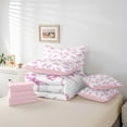 thumbnail image 4 of Erosebridal Bow Bed in a Bag Full size,Cute Kawaii Bed Set,Pink Reversible,7pcs, 4 of 5
