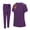 Eggplant, variant on M&M SCRUBS Women's Essential Jogger Scrub Set Nursing Uniform 10 Pockets Stretch Scrub Top and Pant (Ceil Blue, X-Large)