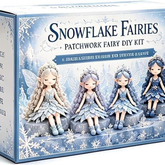 Complete Doll Sewing Kit for Beginners – Make 4 Winged Fairy Cloth Dolls, All-in-One Patchwork Craft Set with Pre-Cut Fabrics & Instructions, Handmade Home Decor Gift