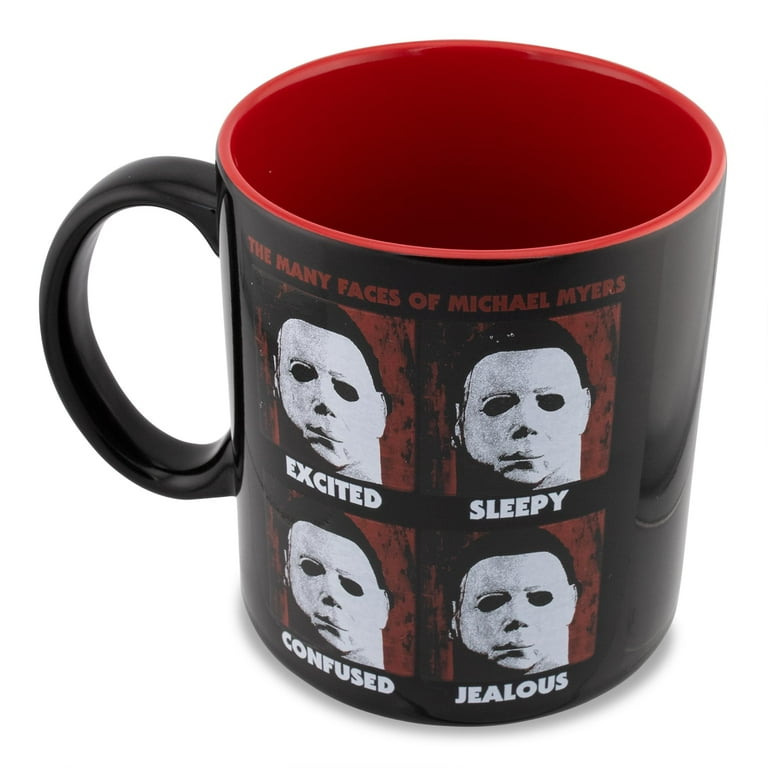 Halloween Many Faces of Michael Myers 20 Ounce Ceramic Mug Black
