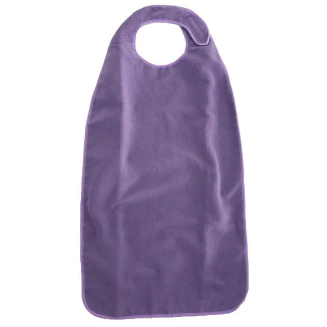 Babero de Tela de Lavable para Adultos para Mujeres, Hombres, Ancianos, Protege Contra Derrames Durante Las Comidas O Proyectos Desordenados Púrpura Macarena Babero de tela de felpa adulto