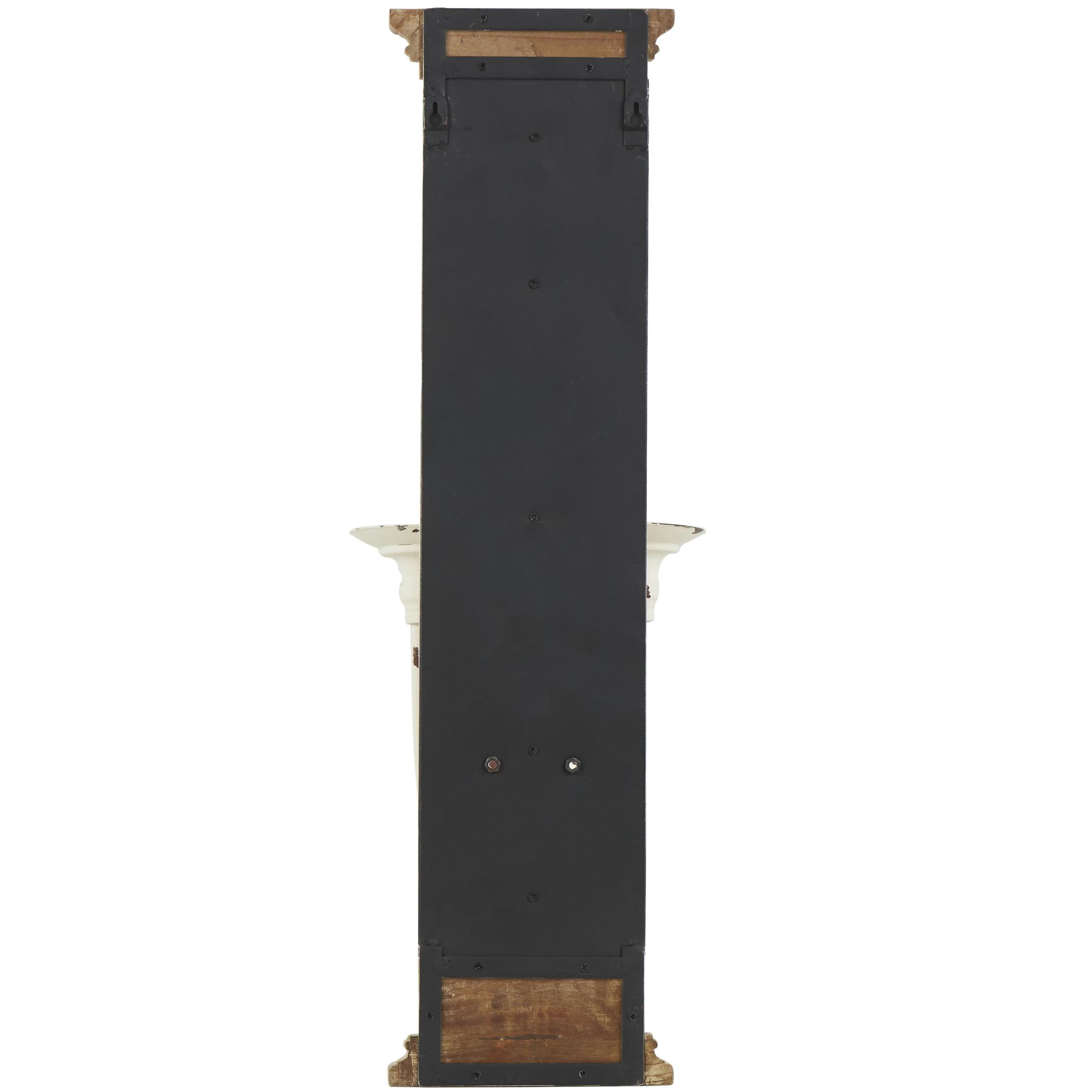 DecMode 2 Holder Brown Wood Scroll Pillar Wall Sconce
