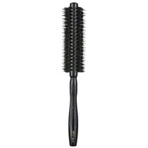 Perfehair Round Brush with Natural Boar and Nylon Bristles, Small Volumizing Hair Brush- 1.7 Inch Diameter Barrel, Black