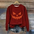thumbnail image 2 of Wensltd Women's Halloween Long Sleeve Tops Crew Neck Printing Loose Pumpkin Sweatshirt, 2 of 3