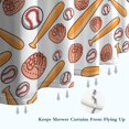thumbnail image 6 of White Orange Baseball Gear Pattern Shower Curtain 72"x84" ,Bathroom Decorative Shower Curtains Set with 12 Hooks,Modern Waterproof Washable Shower Curtain, 6 of 6